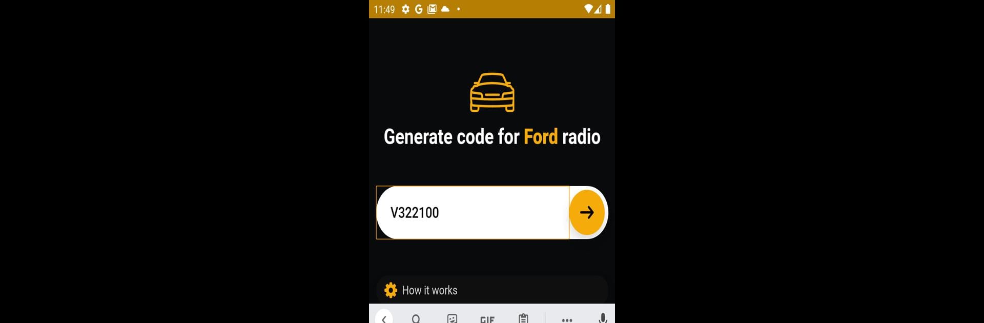 Código Radio Ford