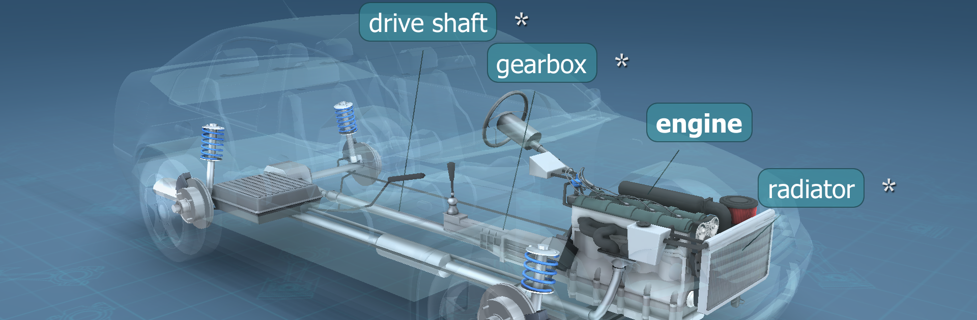 Four-stroke Otto engine 3D