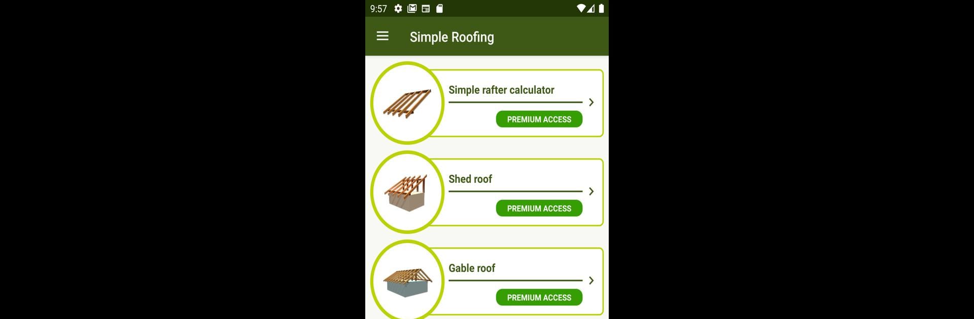 Simple roofing calculator