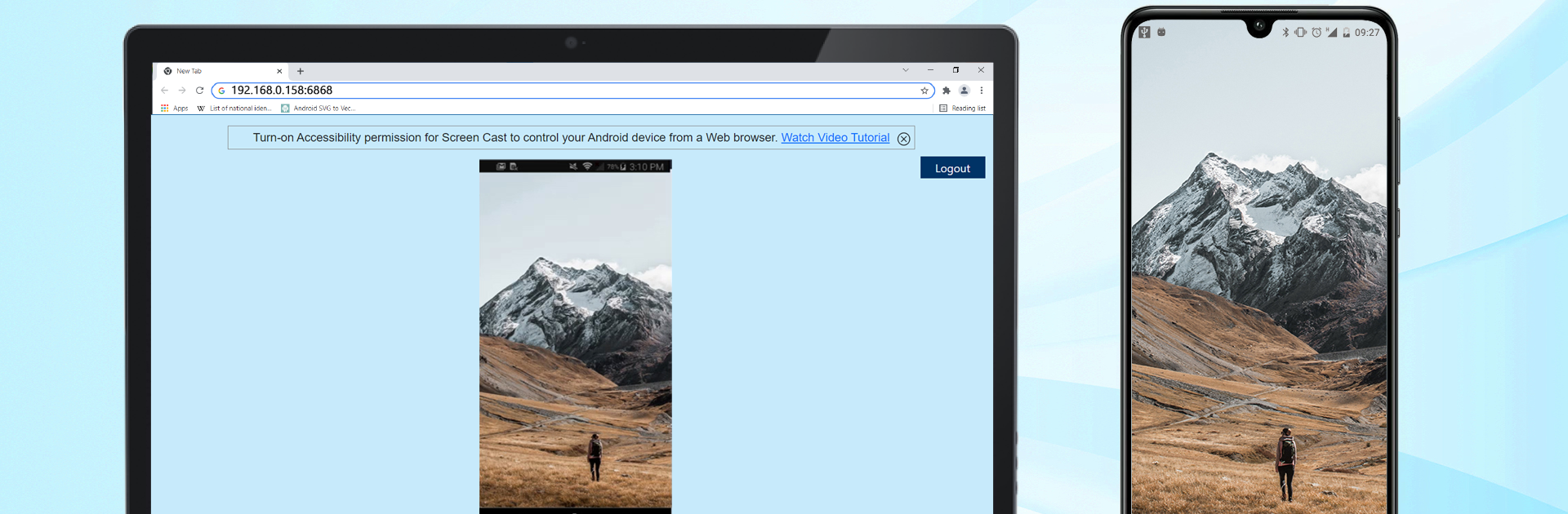 Screen Cast -View Mobile on PC
