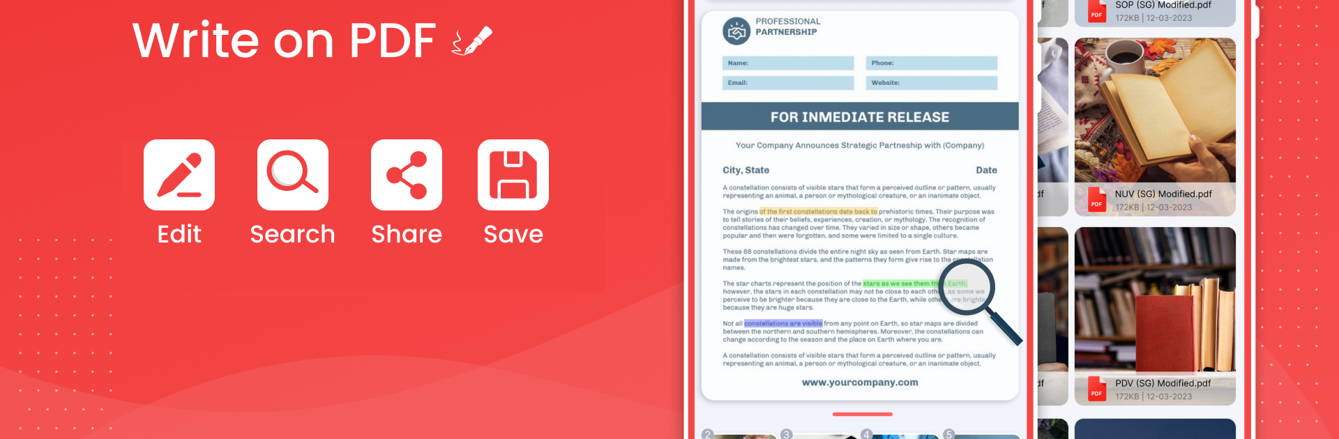 PDF Editor: Write on PDF