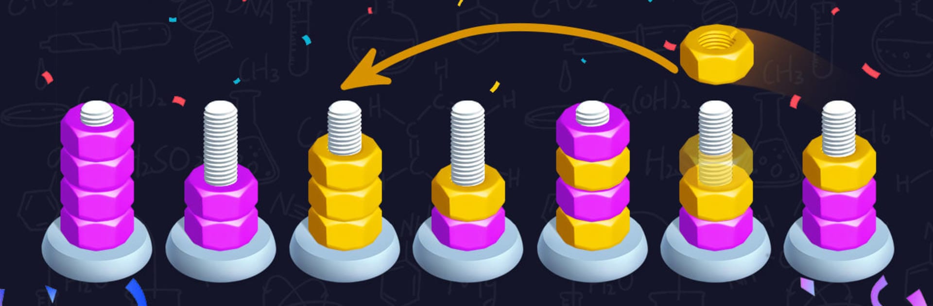 Sort puzzle-Nuts and Bolts