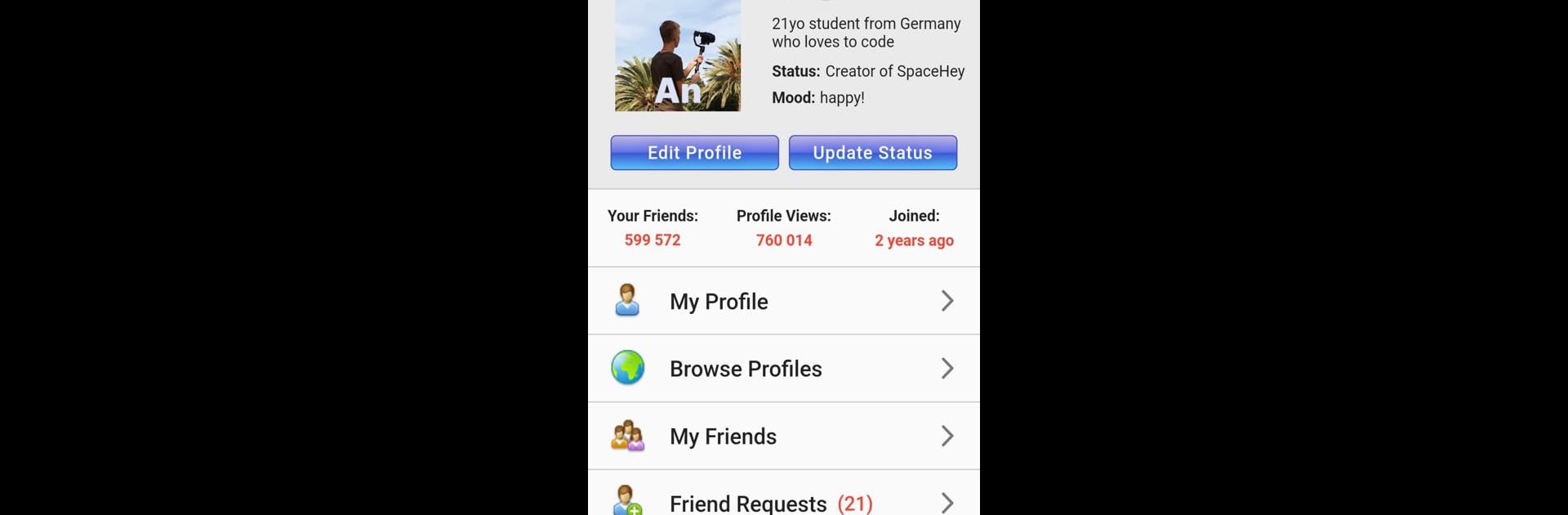 SpaceHey Mobile – Retro social