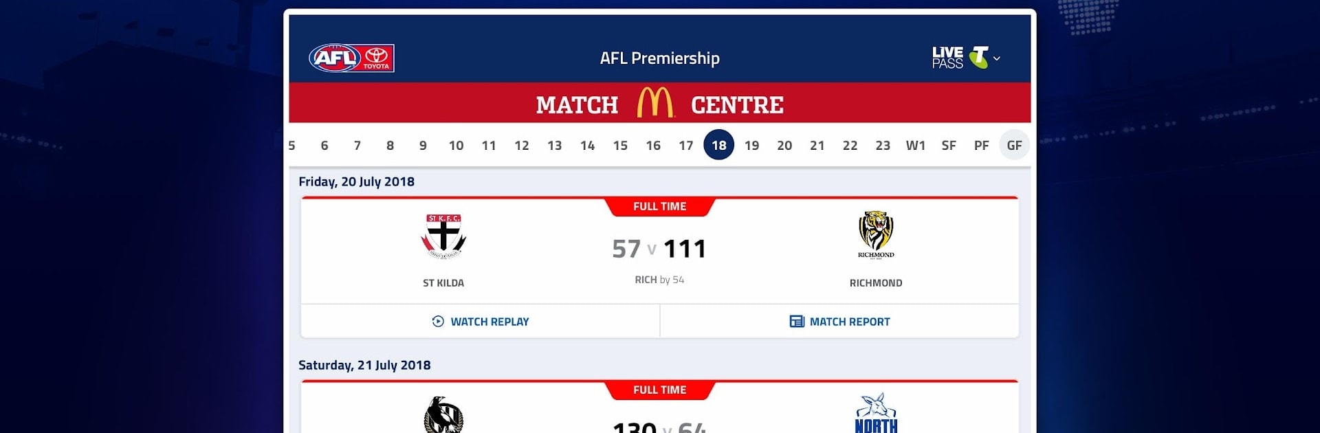 AFL Live Official App