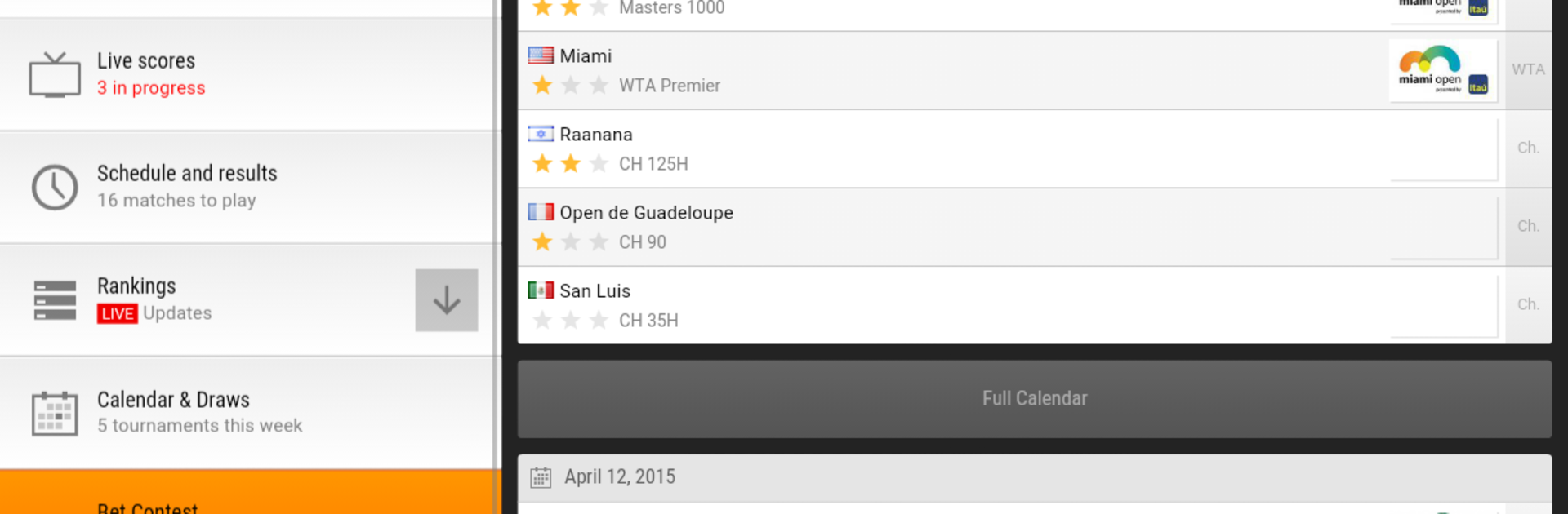 Tennis Temple - Live scores