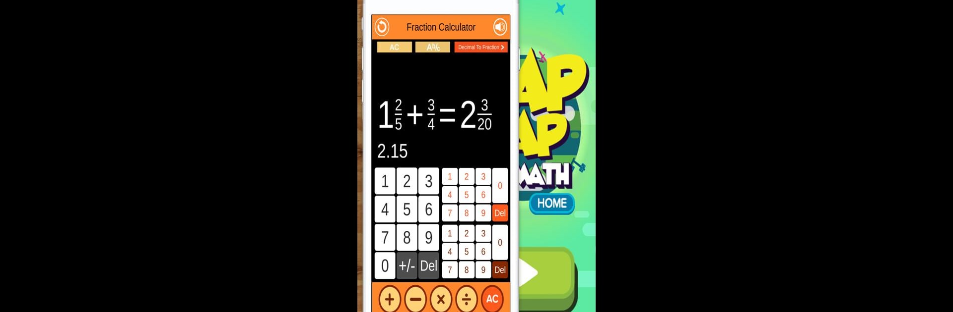 Fraction Calculator + Decimals