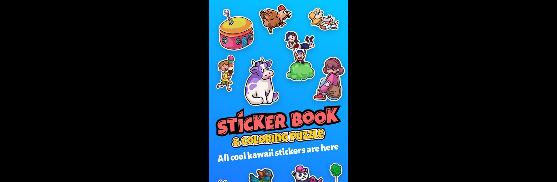Sticker book & coloring puzzle
