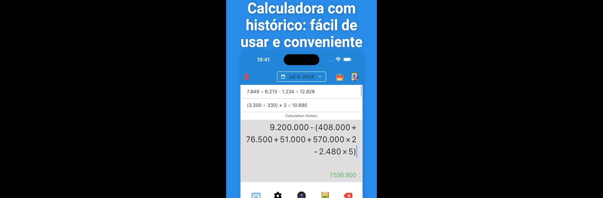 Calculadora com histórico +