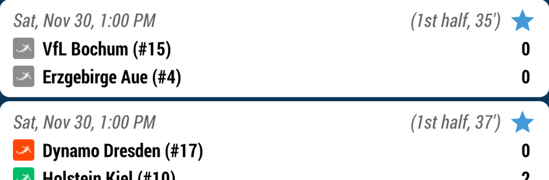 Football DE 2 (The German 2nd league)