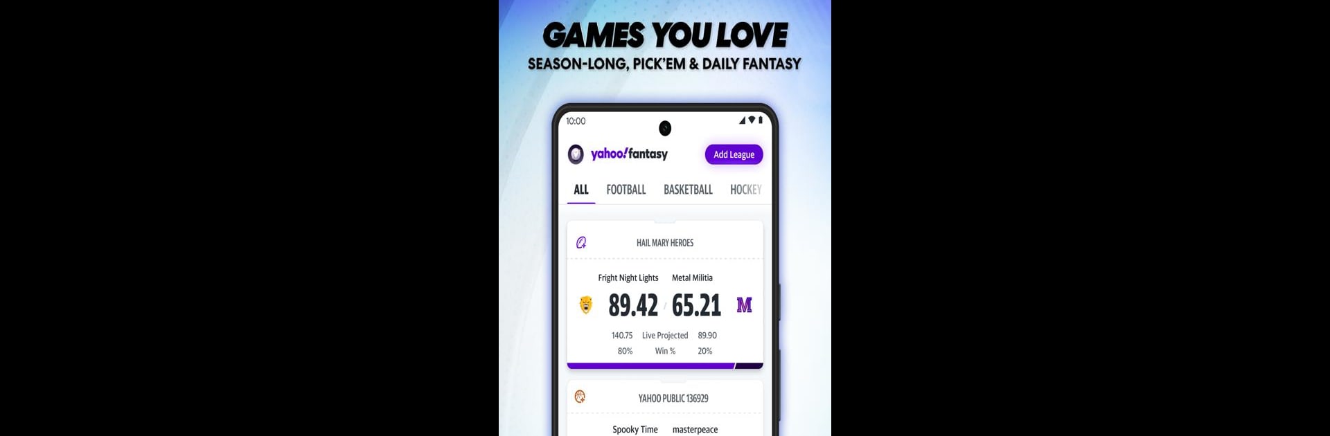 Yahoo Fantasy Football, Sports