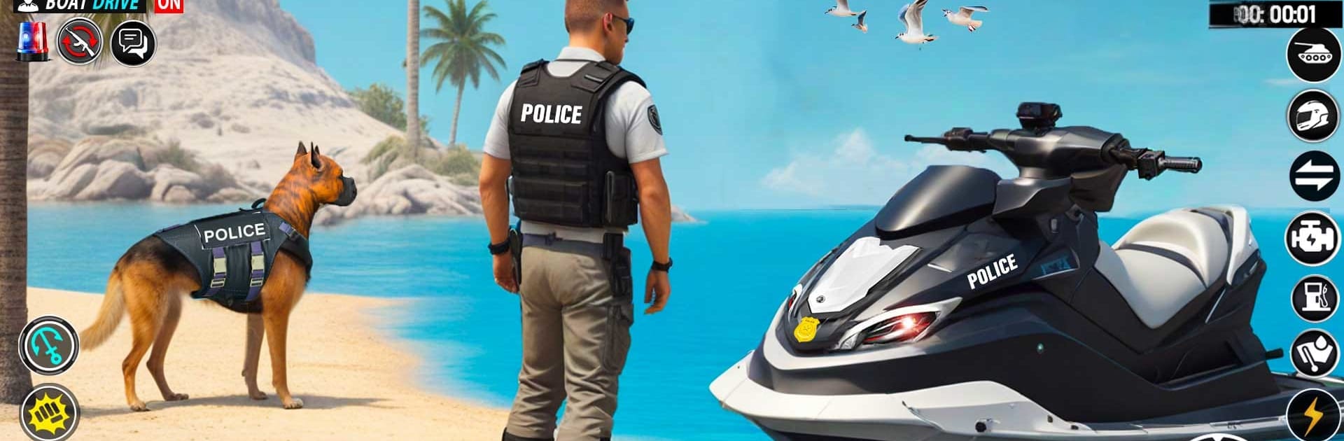 Police Boat Chase Crime Games