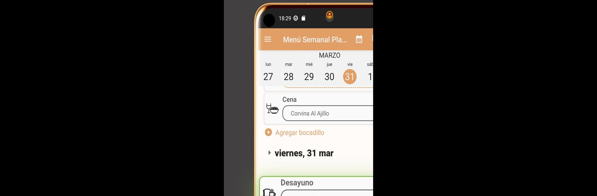Menú Semanal Planificador