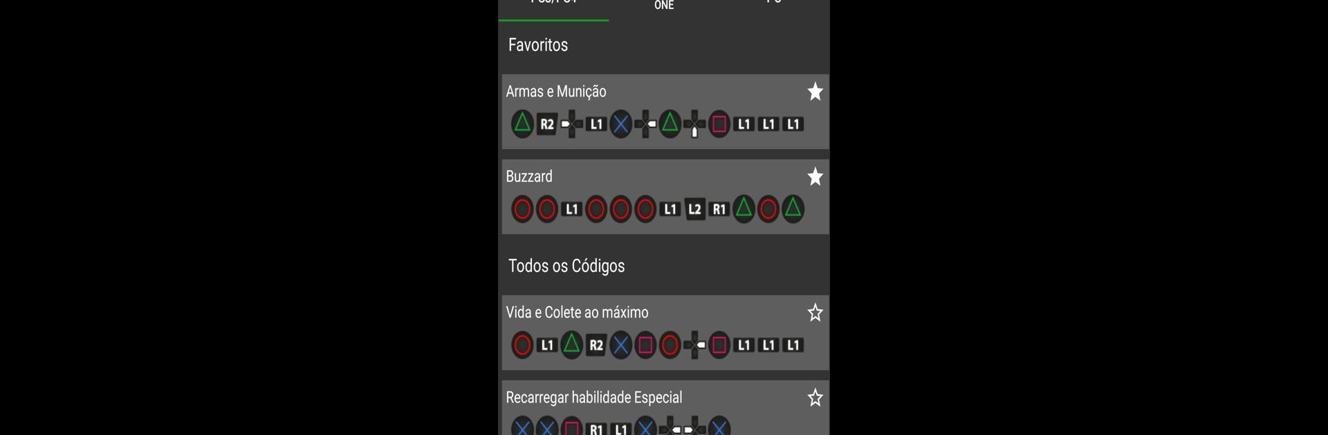 Cheat Codes for Games (Códigos