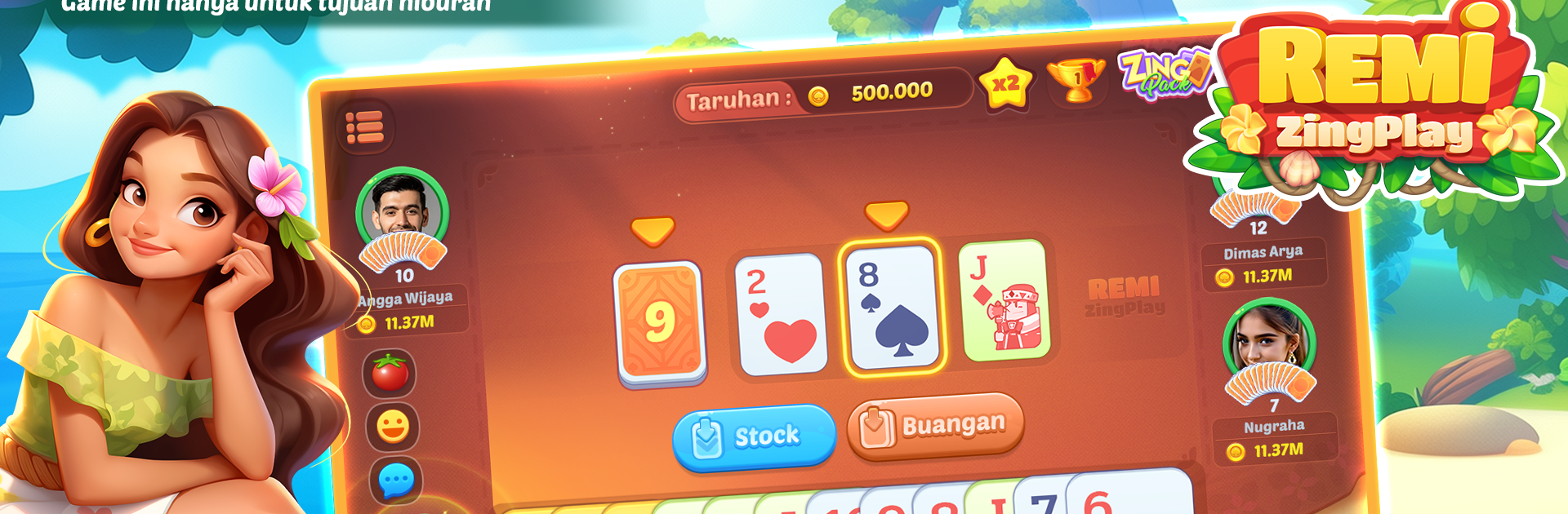 Remi ZingPlay Gin Rummy Kartu