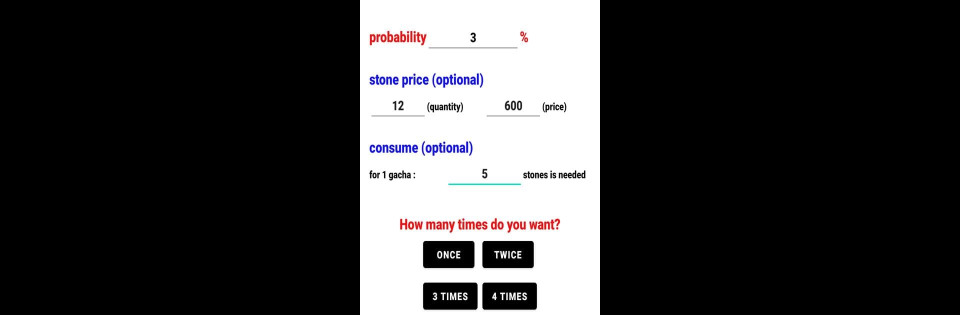 Gacha Probability Chart