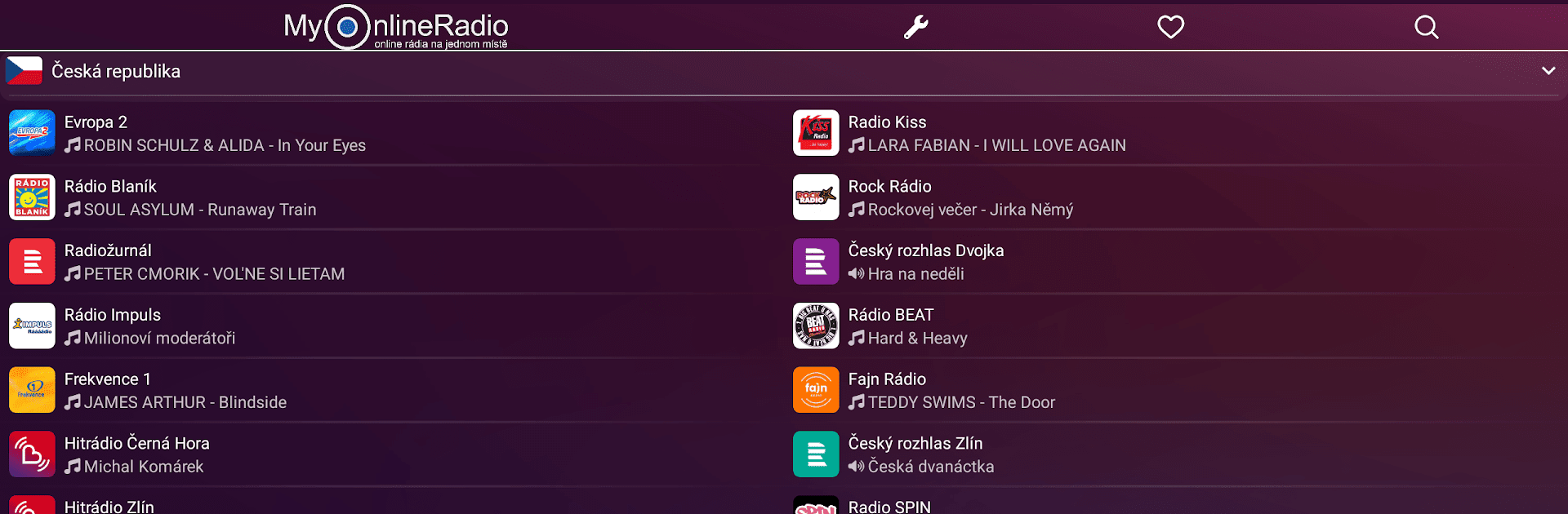 MyOnlineRadio - Česká rádia