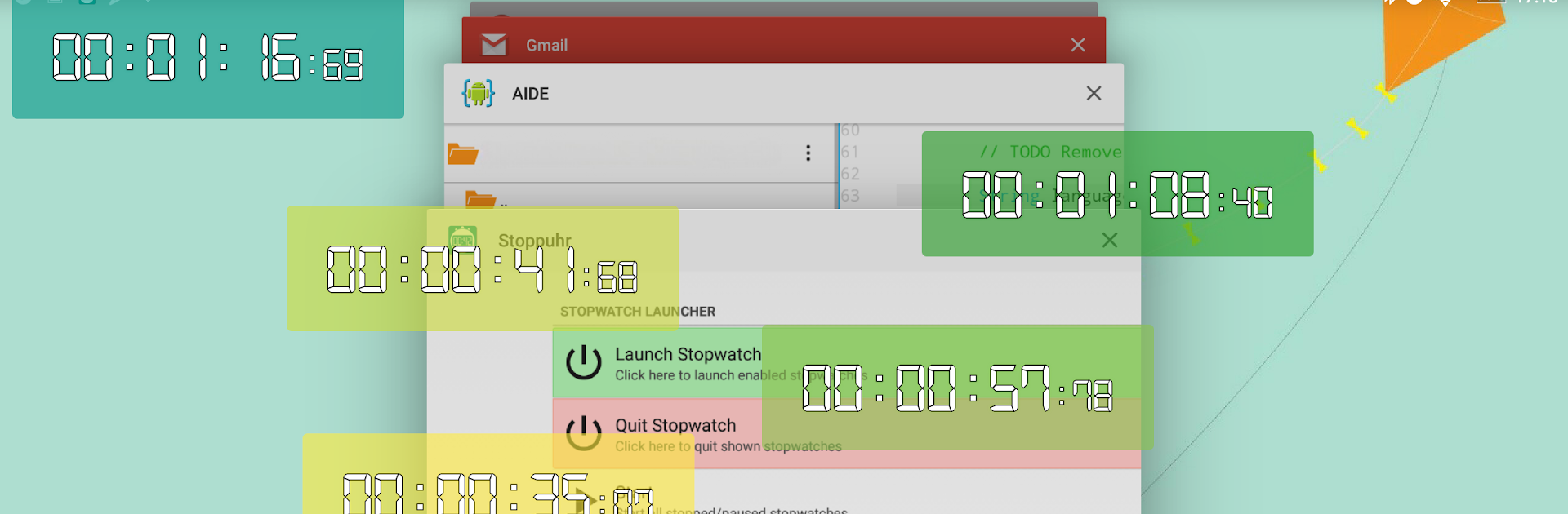 Floating Stopwatch: free multitasking timer