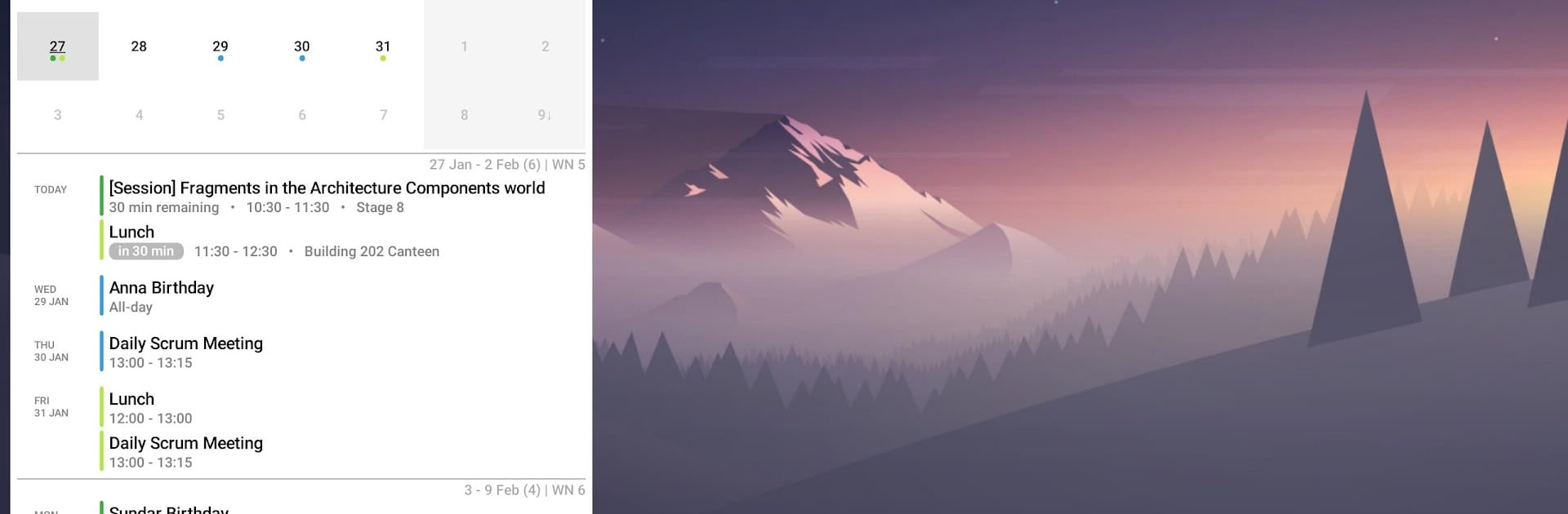 Your Calendar Widget