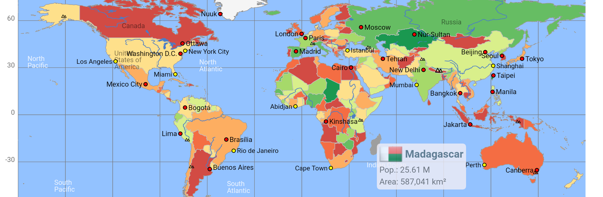 World Atlas | world map | country lexicon MxGeoPro