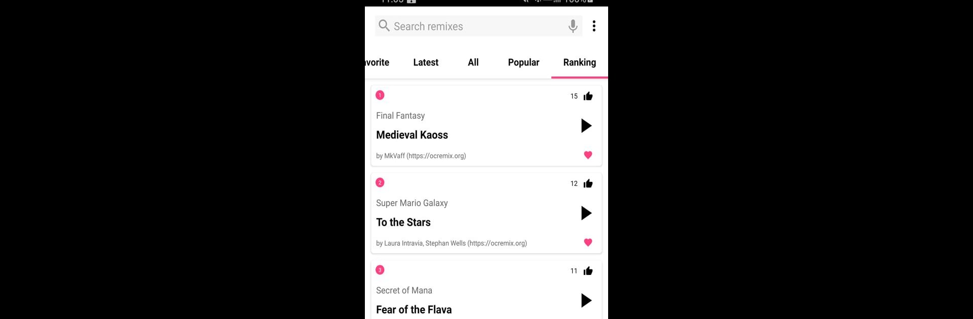 Remix Game Music Player