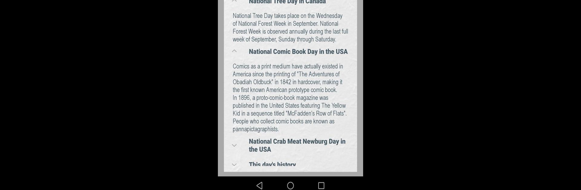 Page-a-Day calendar and widget