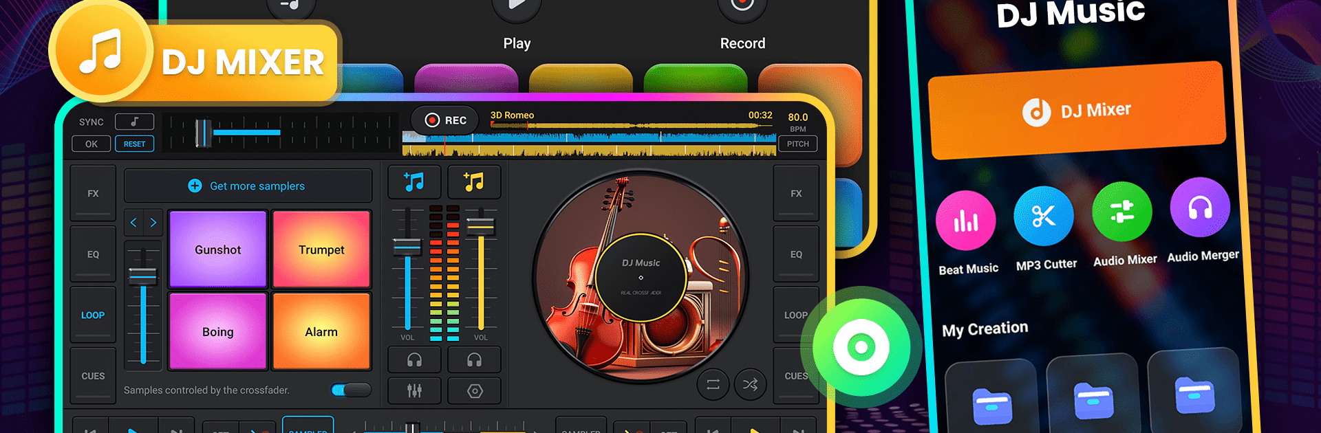 Misturador de música para DJ