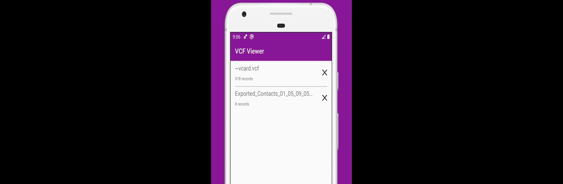 vCard File Reader: VCF Contact