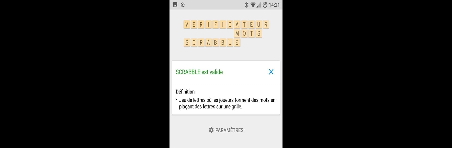 Verificateur Mots SCRABBLE