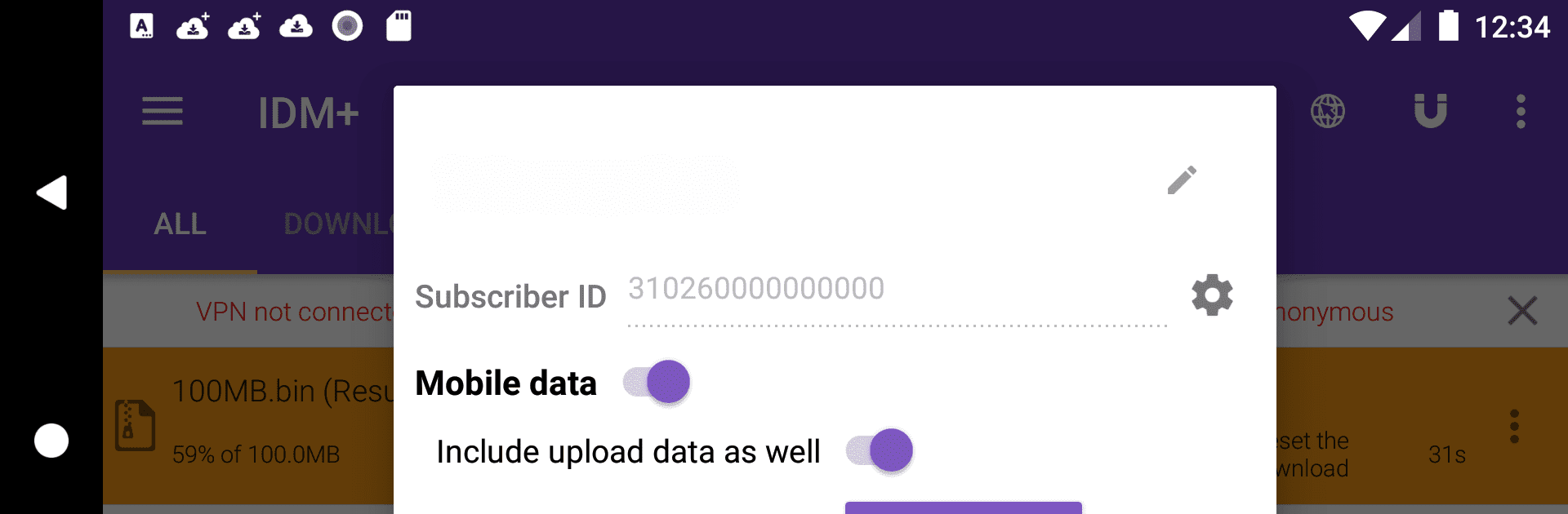 1DM Mobile data usage limit pl