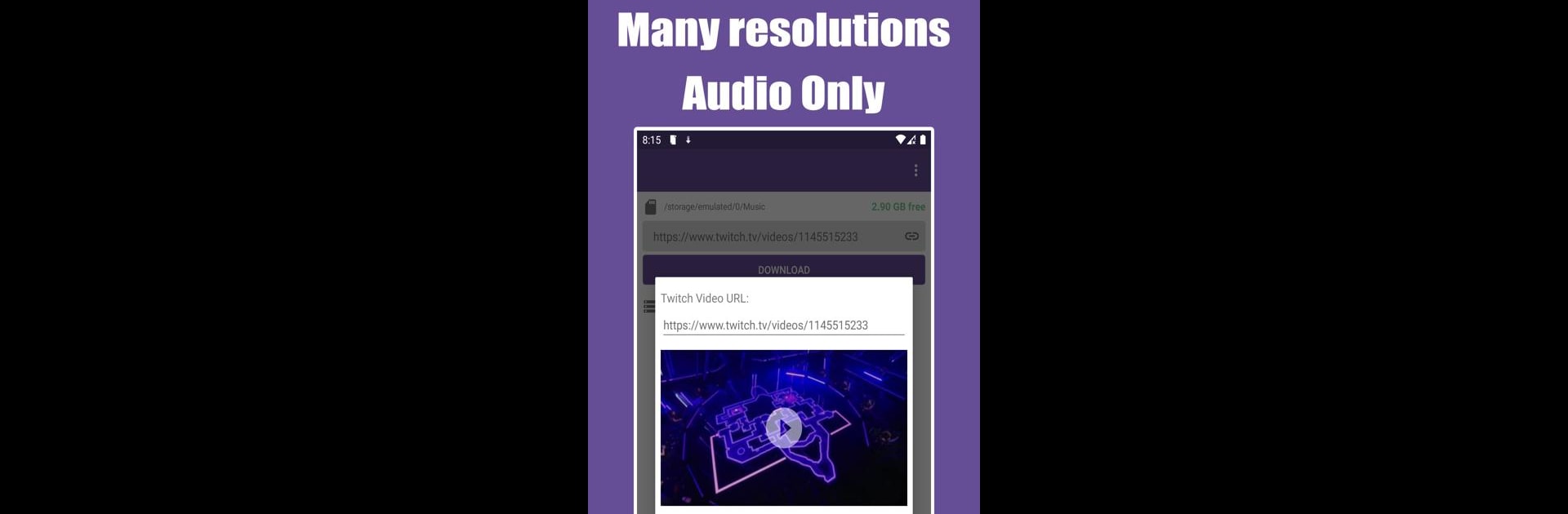 Video downloader for Twitch