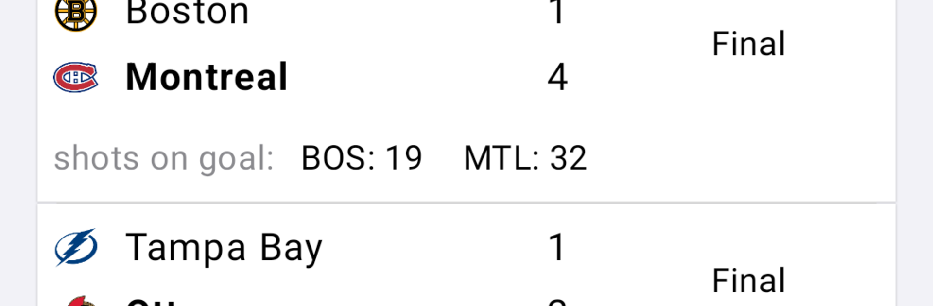 Sports Alerts - NHL edition