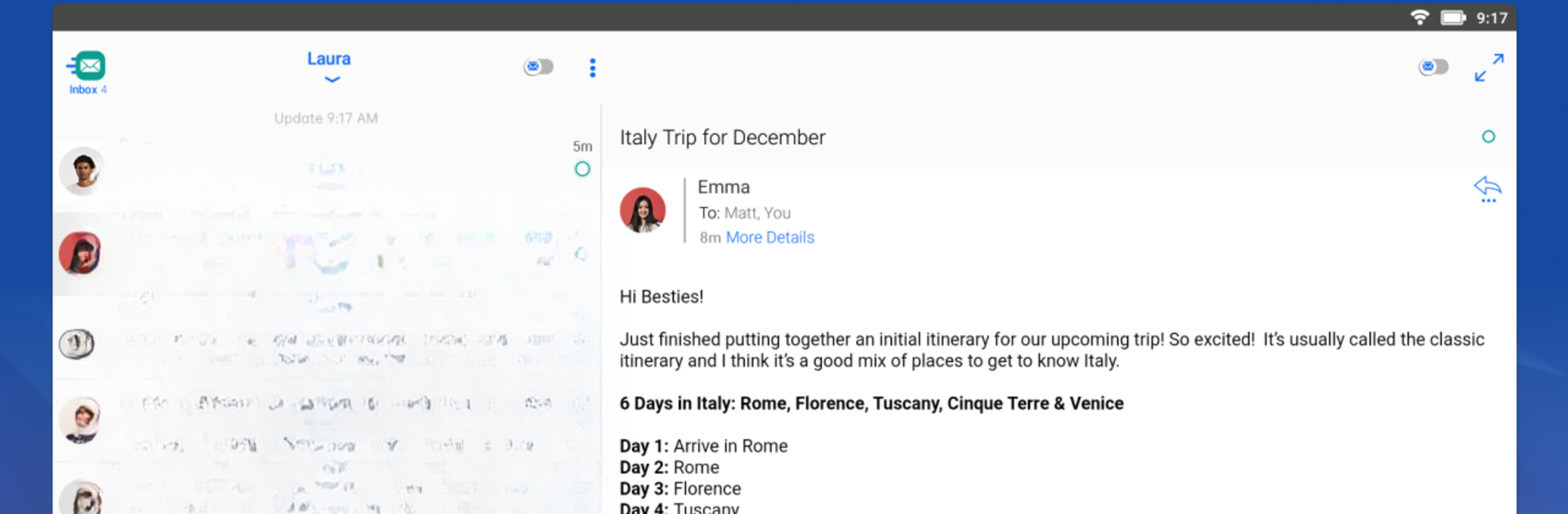 Email Blue Mail - Calendar