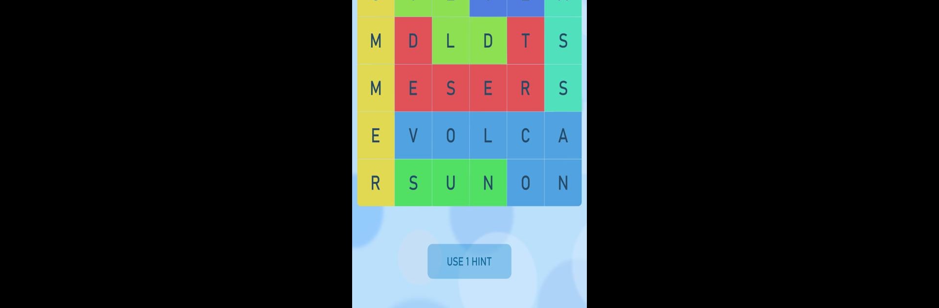 Word search game in English