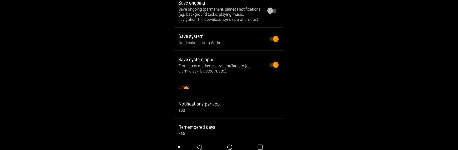 Notifications archive / history
