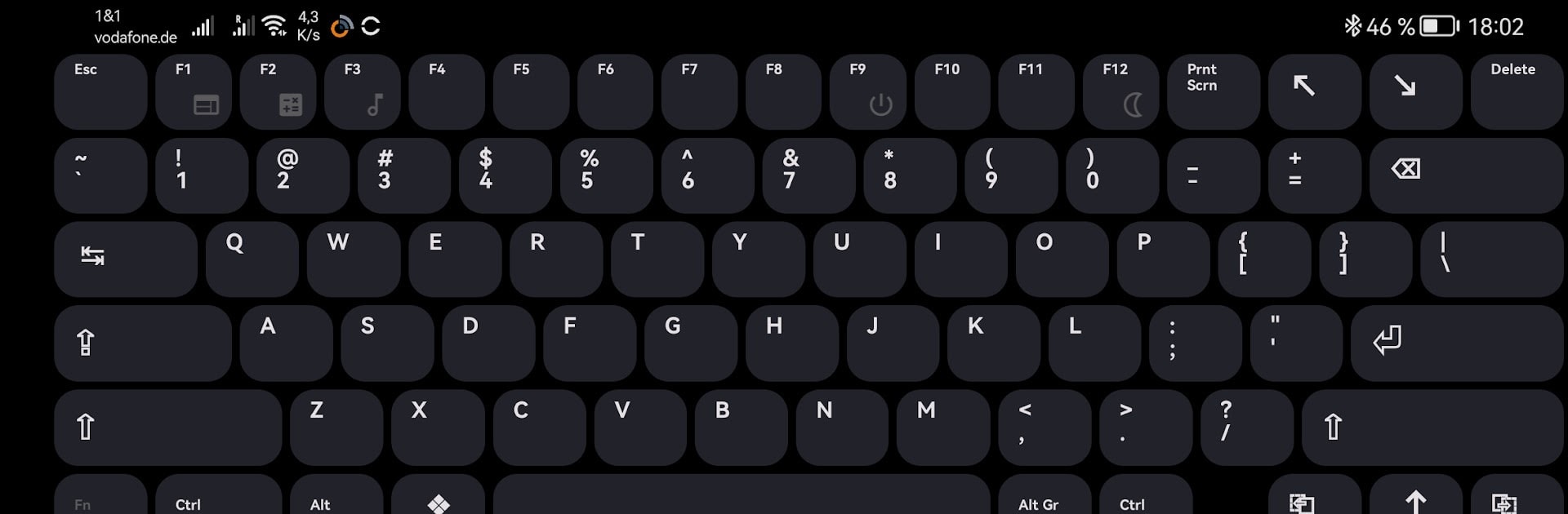 Bluetooth keyboard mouse input
