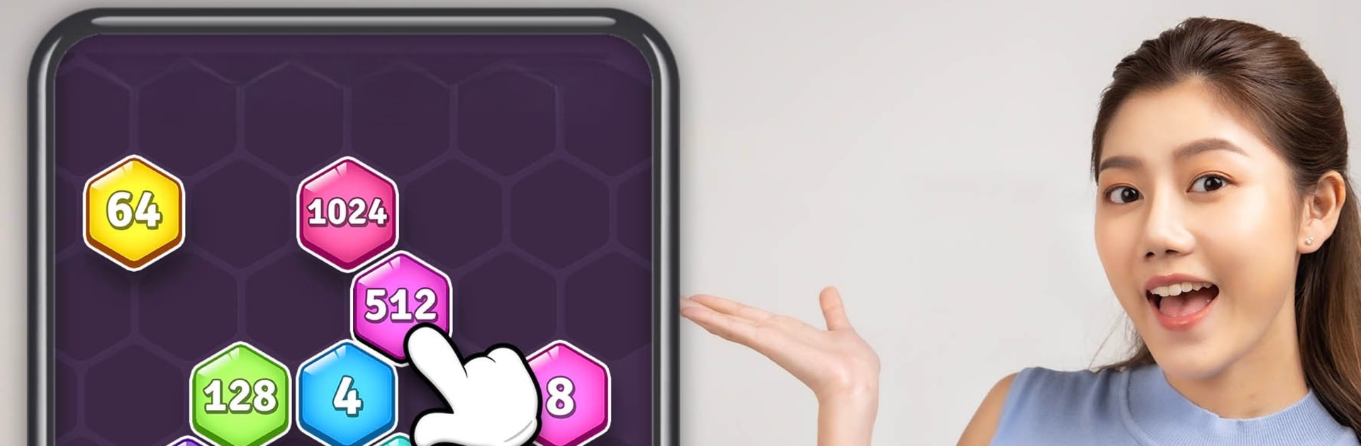 2048 Hexagon-Number Merge Game