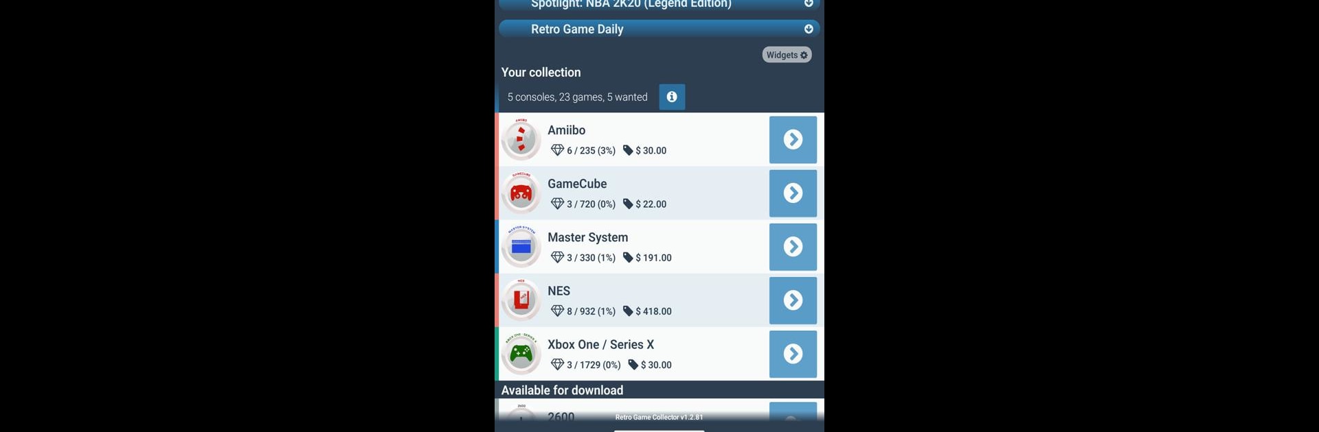 Retro Game Collector #database