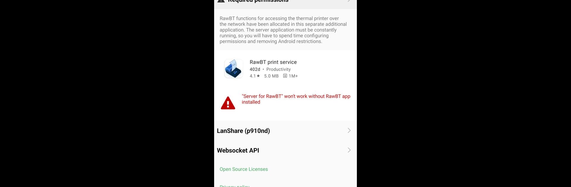 Server for RawBT