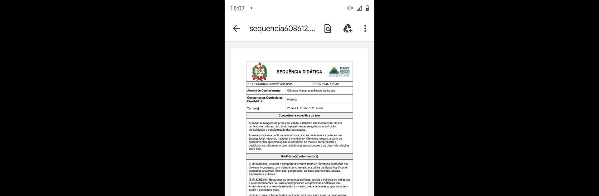 Sequência Didática SC