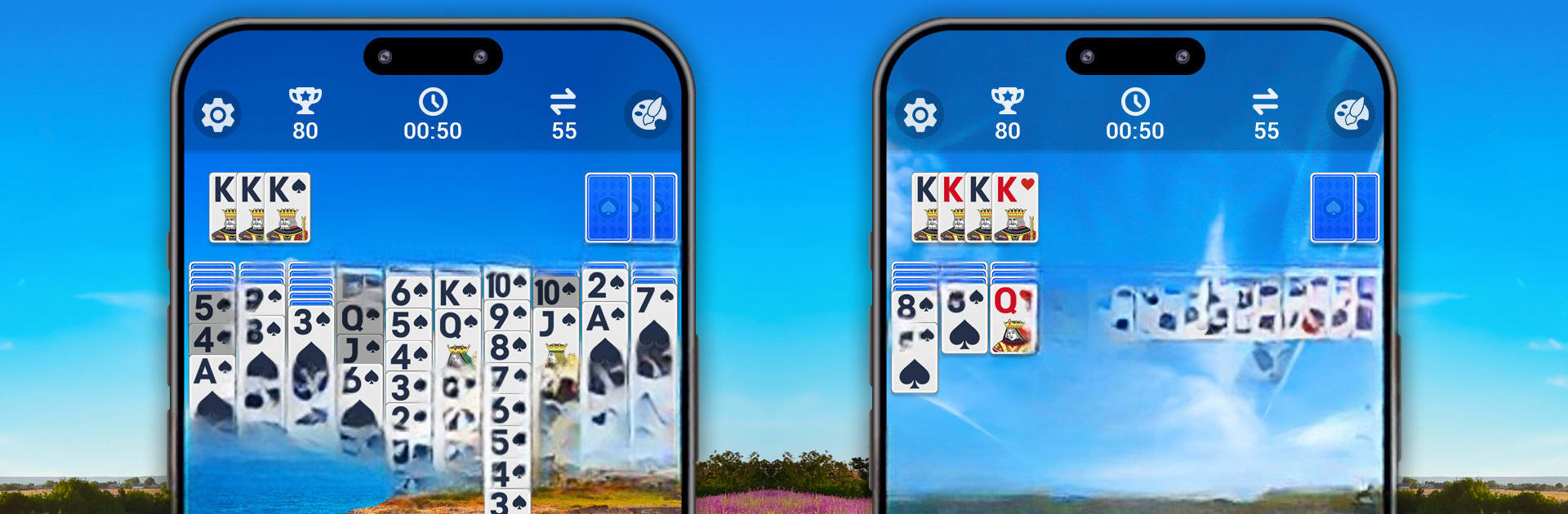 Spider Solitaire, Large Cards