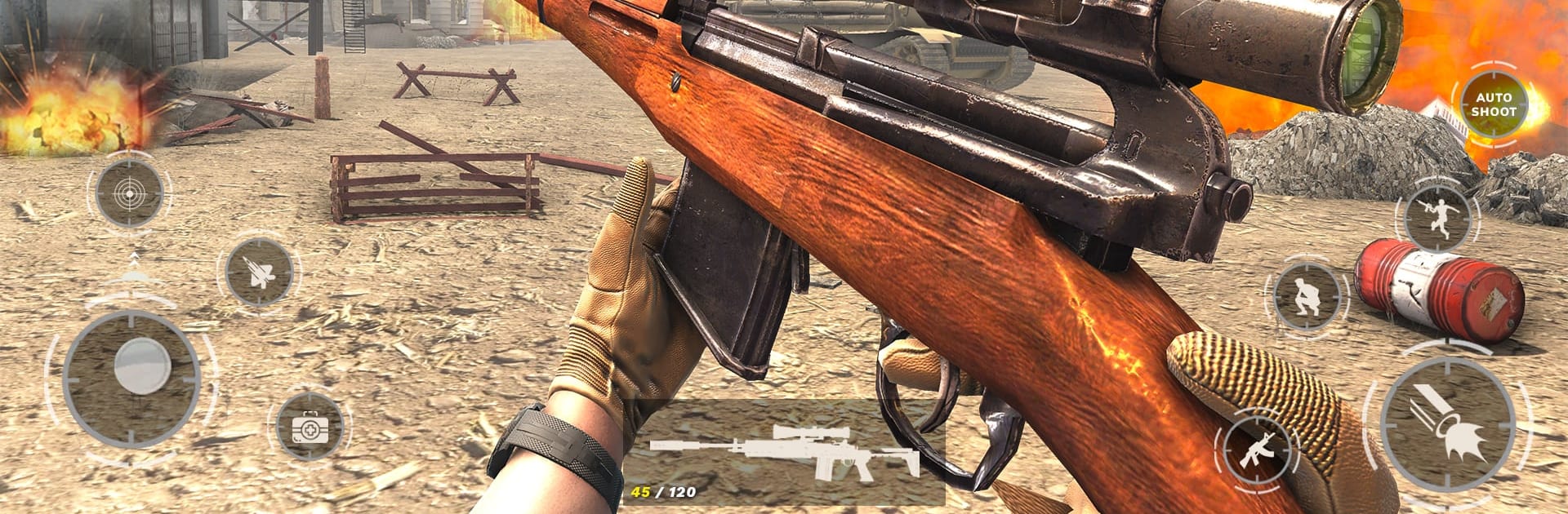 War Sniper: 二战 游戏 街机 戰爭 射击 枪