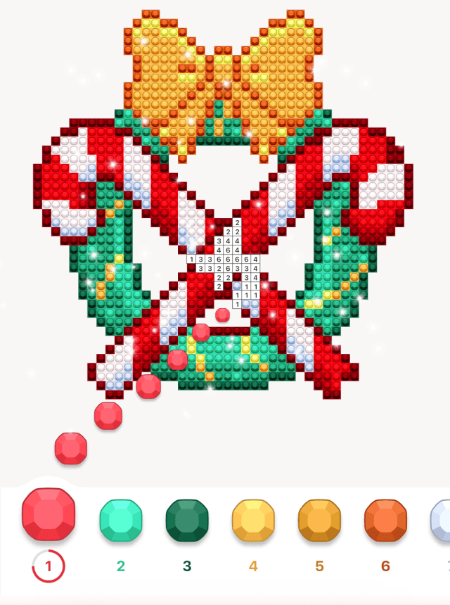 Christmas Gem: Color By Number