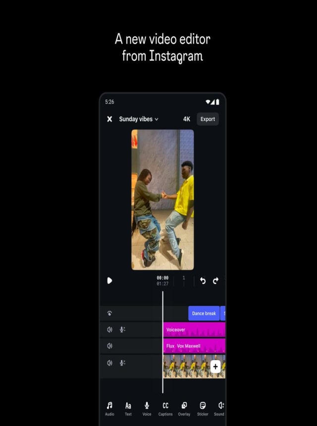 Edits, eine Instagram-App