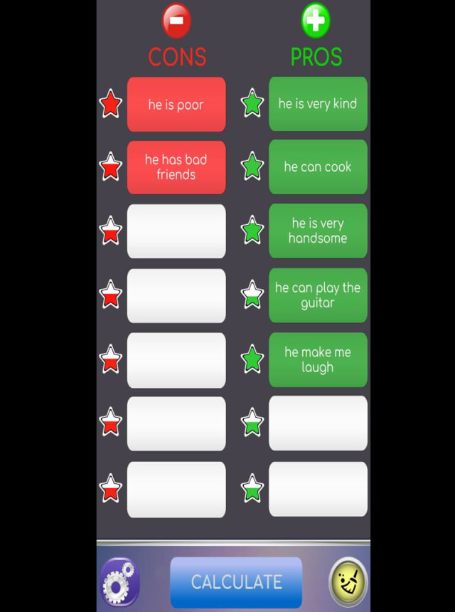 Pros and Cons - Make decision