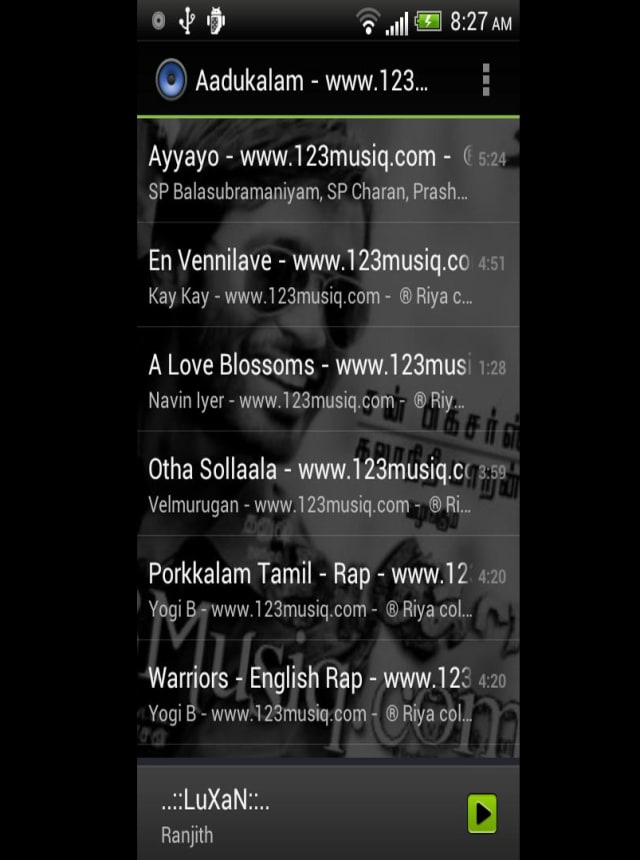 Leitor de música padrão